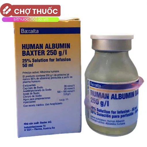 Human Albumin Baxter 250g/l 50ml