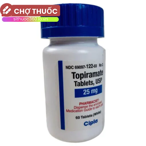 Topiramate 25mg Cipla (60 viên)