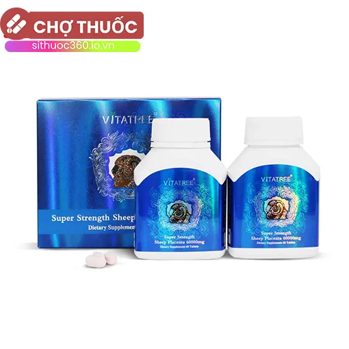 Vitatree Super Strength Sheep Placenta 60000mg (Hộp 2 lọ x 60 viên)